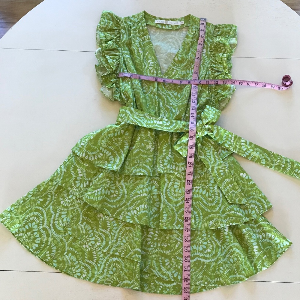 🆕 MARIE OLIVER RUFFLE FLUTTER SLEEVE 100% COTTON FIONA DRESS - Picture 6 of 10
